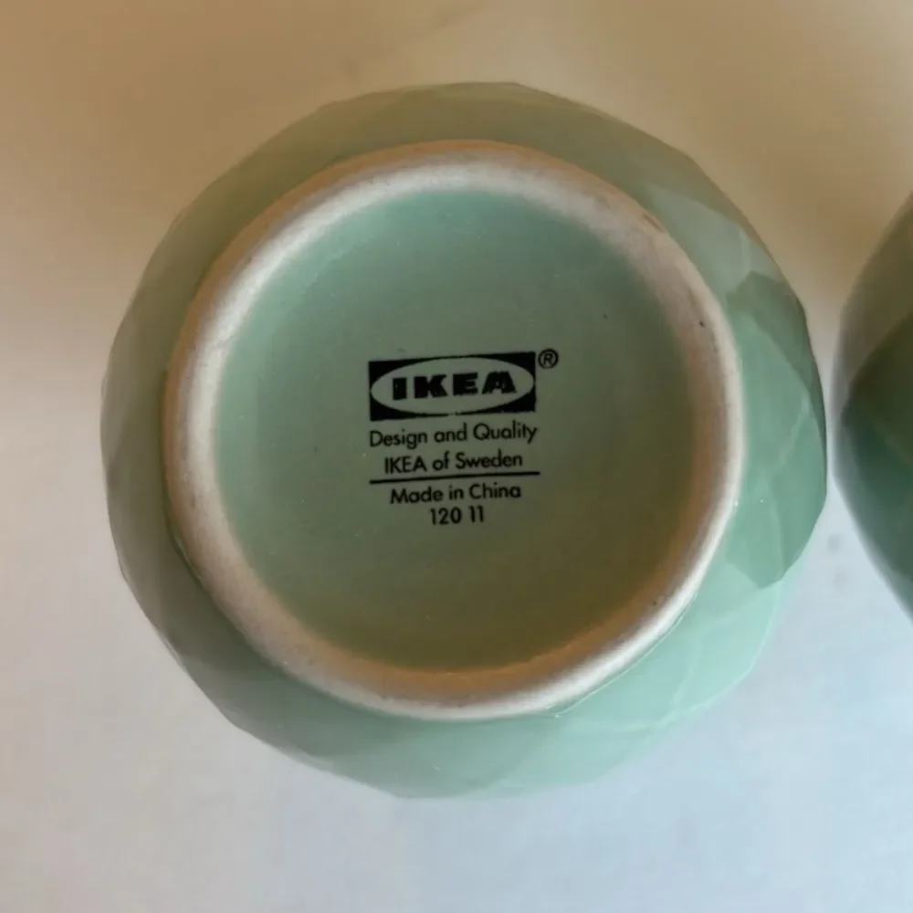 IKEA Celadon Green Ceramic Bud Vase Set of 2 Vases 4”
